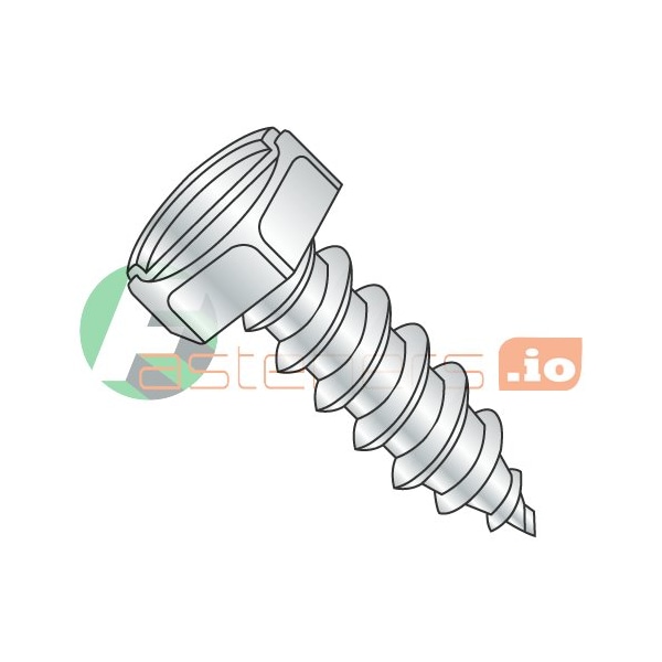 Newport Fasteners Sheet Metal Screw, #12 x 1/2 in, Zinc Plated Steel Hex Head Slotted Drive, 5000 PK 250923 - main